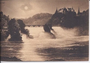 359 Schaffhausen Rheinfall bei Mondschein 1914 - Bild 1 von 2