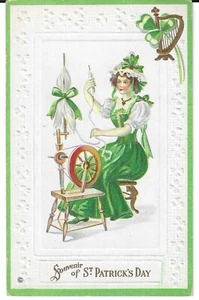 St. Patrick's Day Souvenir 1915 Embossed Postcard unposted but written on - Bild 1 von 2