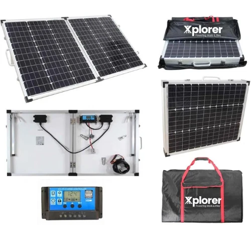 100W Portable Folding Xplorer Solar Panel kit with Charge Controller - Image 1 of 1