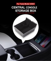 For 2021 Tesla Model 3 Y Car Central Storage Box Console Flocking Organizer