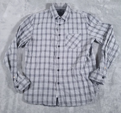 Rag & Bone Men's Shirt Large Gray Plaid Flannel Long Sleeve Button Lightweight L - Image 1 of 4