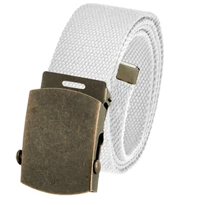 Build A Belt Adult 1.5" Classic Antique Gold Slider Buckle with Canvas Web Belt - Picture 1 of 13