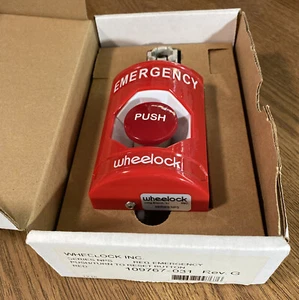 SERIE WHEELOCK NPS 109767-031 STAZIONE DI SPINTA EMERGENZA ROSSA PUSH/TURN TO RESET - Foto 1 di 7