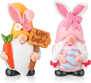 2 Pcs Easter Gnomes Decorations Easter Bunny Gnomes Cute Spring Swedish Tomte Re - Picture 1 of 12