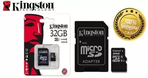 Kingston Micro SD 32GB SDHC Memory Card Mobile Phone Class 10 With SD ADAPTER - Picture 1 of 2