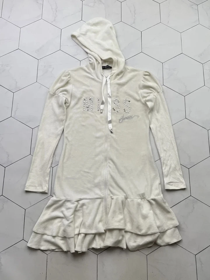 Miss Blumarine Vintage Velour Hooded Dress Women’s Size S - Image 1 of 4