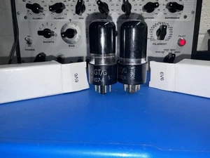 PAIR KENRAD VT-107A 6V6GT TUBE - BLACK GLASS -CLOSELY MATCHED 3800/4150 uMhos. - Picture 1 of 4