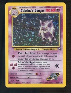 2000 Pokemon Gym Heroes Sabrina's Gengar Holo WOTC Vintage #14 Swirl - Picture 1 of 2
