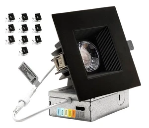 YUURTA 4-Inch Black Square Recessed Lighting Anti Glare Ceiling LED Downlight... - Picture 1 of 9