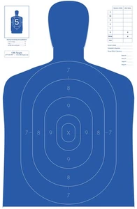 B-27E Paper Shooting Targets, Silhouette, 23"x35", 50 Yard Police Target (Blu... - Picture 1 of 2