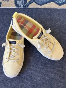 SPERRY Women’s Size 9 Crest Vibe Sneakers Shoes Linen ~ Pale Lemon ~ STS 86062 - Picture 1 of 16