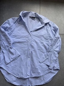 Zara Women's Long Sleeve Collared Shirt Blue And White Size EUR M - Picture 1 of 4