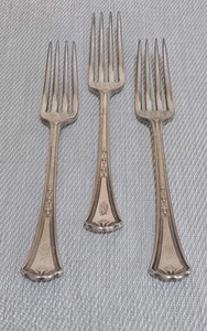 Vintage Mayflower Hotel Dinner Table Forks Blackstone Silver Co 7¼" Heavy Duty 3 - Picture 1 of 24