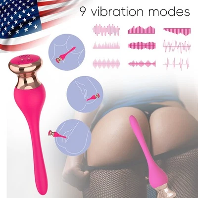 Consolador anal delgado vibradores masajeador varita sexual pene delgado punto G Dong para principiantes Foto 1 de 4