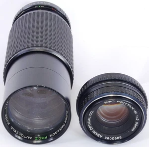 SMC Pentax-M 50mm F2 (good-) and Super Paragon PMC II 70-300mm = SPARES/REPAIR - Picture 1 of 4