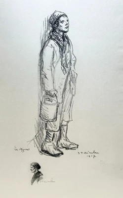 STEINLEN Théophile Alexandre (1859 - 1923) - "Le Mome". 1917. - Photo 1/3