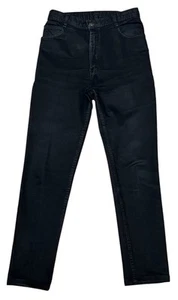 Vintage Parasuco Women Y2K Jeans Size 30 Black High Rise Straight Stretch - Picture 1 of 13