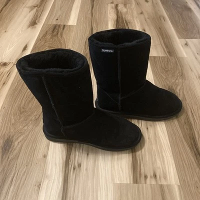 Bearpaw Emma Short Black Suede Boots Wool Lined Shearling Winter Women s Sz 11 - Image 1 of 4