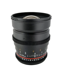 Rokinon 24mm T1.5 Cine Wide Angle Lens  w/ De-clicked Aperture For Nikon - Picture 1 of 3