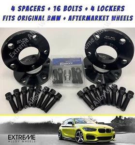 Fits Bmw 15mm 20mm Wheels Spacers X5 E70 F15 F85 X6 + Locks 5x120 Black Alloy 74 - Picture 1 of 4