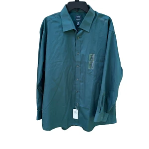 Arrow Men's Regular Dark Green Button Up Dress Shirt Size 34/35 2XL NWT - Picture 1 of 14