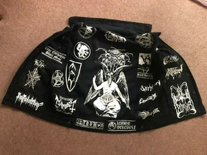 Black Metal Battle Jacket Cut-Off Denim Vest Darkthrone Watain Bathory Satyricon - Picture 1 of 12