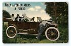 Fellow Needs A Friend Automobile Car Repair Romance Threesome Vintage Postcard