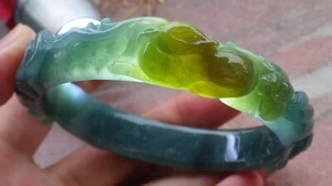 Brazalete Brazalete Ciervo JADE JADEÍTA Verde Natural Certificado 61 mm 107673 VS - Imagen 1 de 20