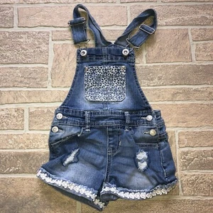 Jordache Embroidered Girls 4/5 XS Shorts overalls - Picture 1 of 3