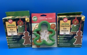 2 Wilton Pre-Baked Gingerbread Kids Ornament Kits Comfort Grip Cutter Christmas - Picture 1 of 10