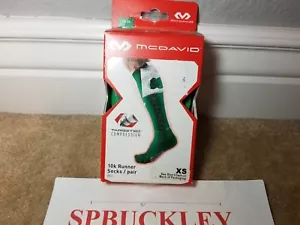 MCDAVID 8832 TARGETED COMPRESSION 10K RUNNER SOCKS, BRIGHT GREEN, ADULT XS - Picture 1 of 1