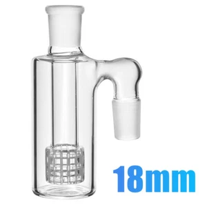 18mm Ash Catcher 90 Degree Glass Water Bong Clear Thick Pyrex Glass Bubbler - Picture 1 of 7