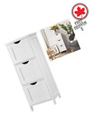 Compact Floor Mount Nordic Style Storage Cabinet with 3 Drawers Matte White