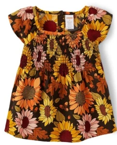 Gymboree Girls Size 6 Top Autumn Harvest Sunflower Fall Colors Short Sleeve New - Picture 1 of 4