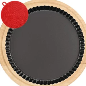 Tart Pan 9 Inch Tart Pans Removable Bottom Non-Stick Quiche Pan Carbon Steel ... - Picture 1 of 7