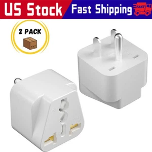 2PCS European EU To US American Adapter Plug Converter Euro Asia to USA - Picture 1 of 12