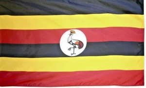 Uganda Flag 3'x5' by Annin Nylon Nyl - Glo - 100% Made in USA Banner Sleeve - Picture 1 of 6