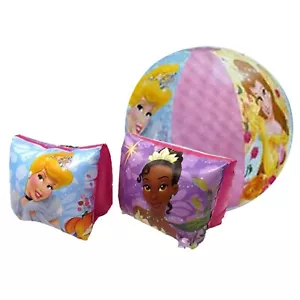 Disney Princess Braccialetti Ragazze Bracciale Galleggianti + Piscina Beach Ball Giocattolo Cindi Tiana - Foto 1 di 9