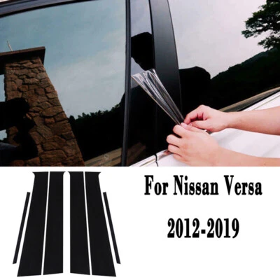 Glossy Black For Nissan Versa 2012-2019 6pcs Car Pillar Posts Window Trim Kit — 第 1/4 张图片