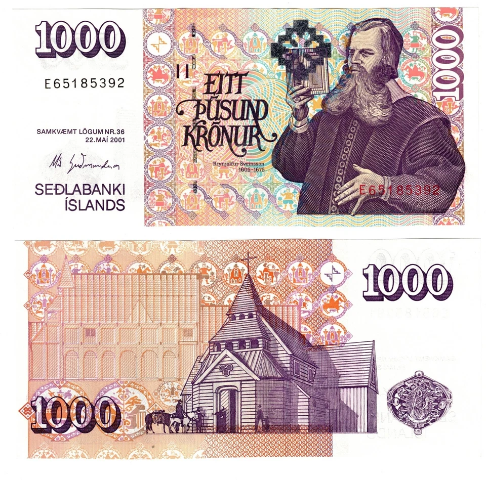 Billete Islandia 1000 coronas 2019 P59 (6) UNC Már Guðmundsson Foto 1 de 1