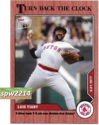 2020 Topps Now Turn Back the Clock Luis Tiant #83 Cherry Parallel /7 - Image 1 of 2