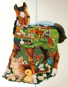 Pony Tales 550 Piece Shaped Puzzle Baby Horses Cats Ducks Kittens Country Scene - Picture 1 of 10