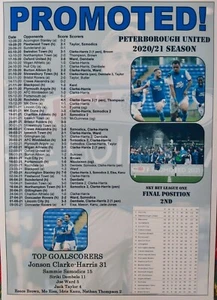 Peterborough United 2021 League One runners-up - souvenir print - Picture 1 of 1