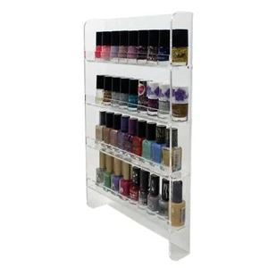 4 Tier Wall Mounted Nail Polish Display Shelves Acrylic Beauty Retail (DS66/C) - Picture 1 of 7