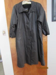 Vtg London Fog Dark Gray Trench Coat Womens 12P Double-Breasted Thinsulate Lined - Picture 1 of 13