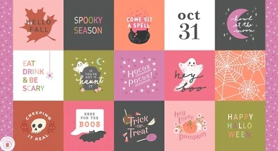 PANEL Edredón HEY BOO 5216 11 Multi LELLA BOUTIQUE Halloween Otoño 24" x 44" Foto 1 de 4