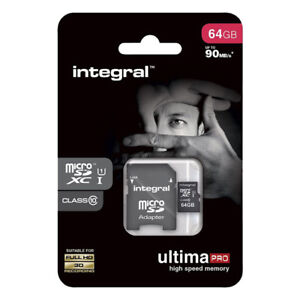 Integral Micro SD Memory Card UltimaPro SDHC/XC 90MB CLASS 10 UHS-I 64GB