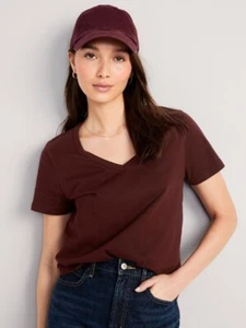 OLD NAVY Women's Size M EveryWear V-Neck Soft Cotton T-Shirt --Raisin Arizona - Picture 1 of 6