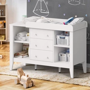 Oikiture Baby Change Table Chest of Drawers Cabinet Changer Nursery Furniture - Picture 1 of 10