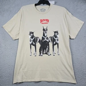 DEATH ROW RECORDS Shirt Mens XL Beige RAP Hip Hop Suge Knight DRE Snoop Dog NWT - Picture 1 of 11